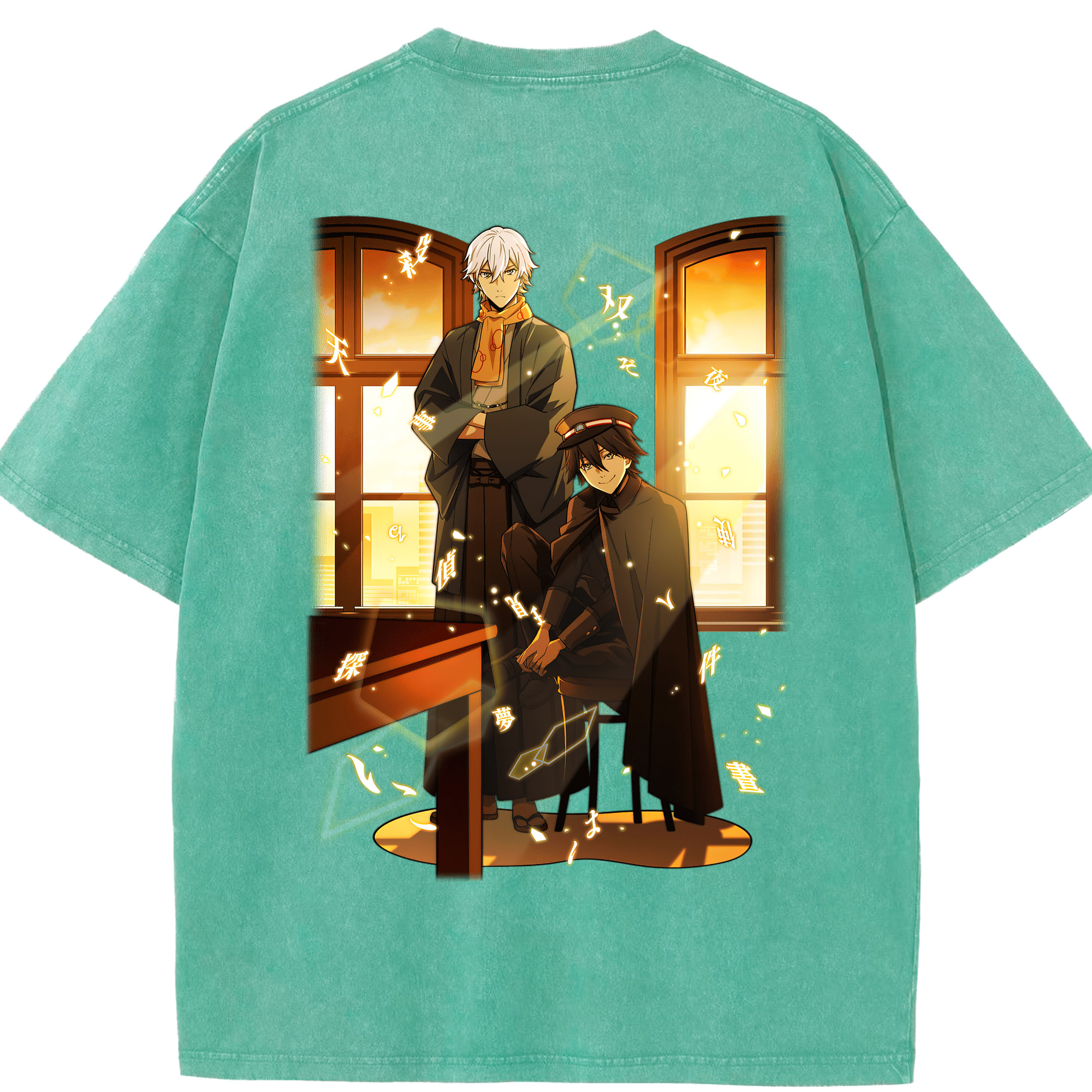 （画像用） 文豪ストレイドッグス Bungo Stray Dogs 綿100% ヴィンテージ風 半袖Tシャツ（背面プリント）